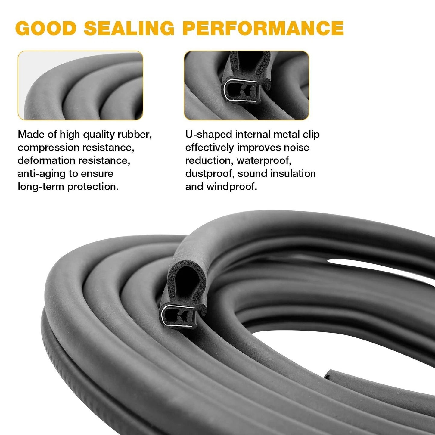 2X 13.5 Ft Door Rubber Weatherstrip Seal For 86-07 Peterbilt 359 370 377 379 380