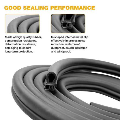 2X 13.5 Ft Door Rubber Weatherstrip Seal For 86-07 Peterbilt 359 370 377 379 380
