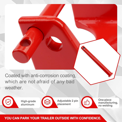 Gooseneck Trailer Lock w/ key lock for RVs Livestock Haulers Trailers Red
