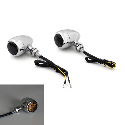 Motorcycle Bullet Turn Signals Indicators Fit For Chopper Cafe Racer CHR US