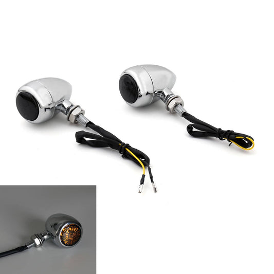 Solid Spare Motorcycle Bullet Turn Signals Indicators Fit For Chopper Cafe Racer CHR US