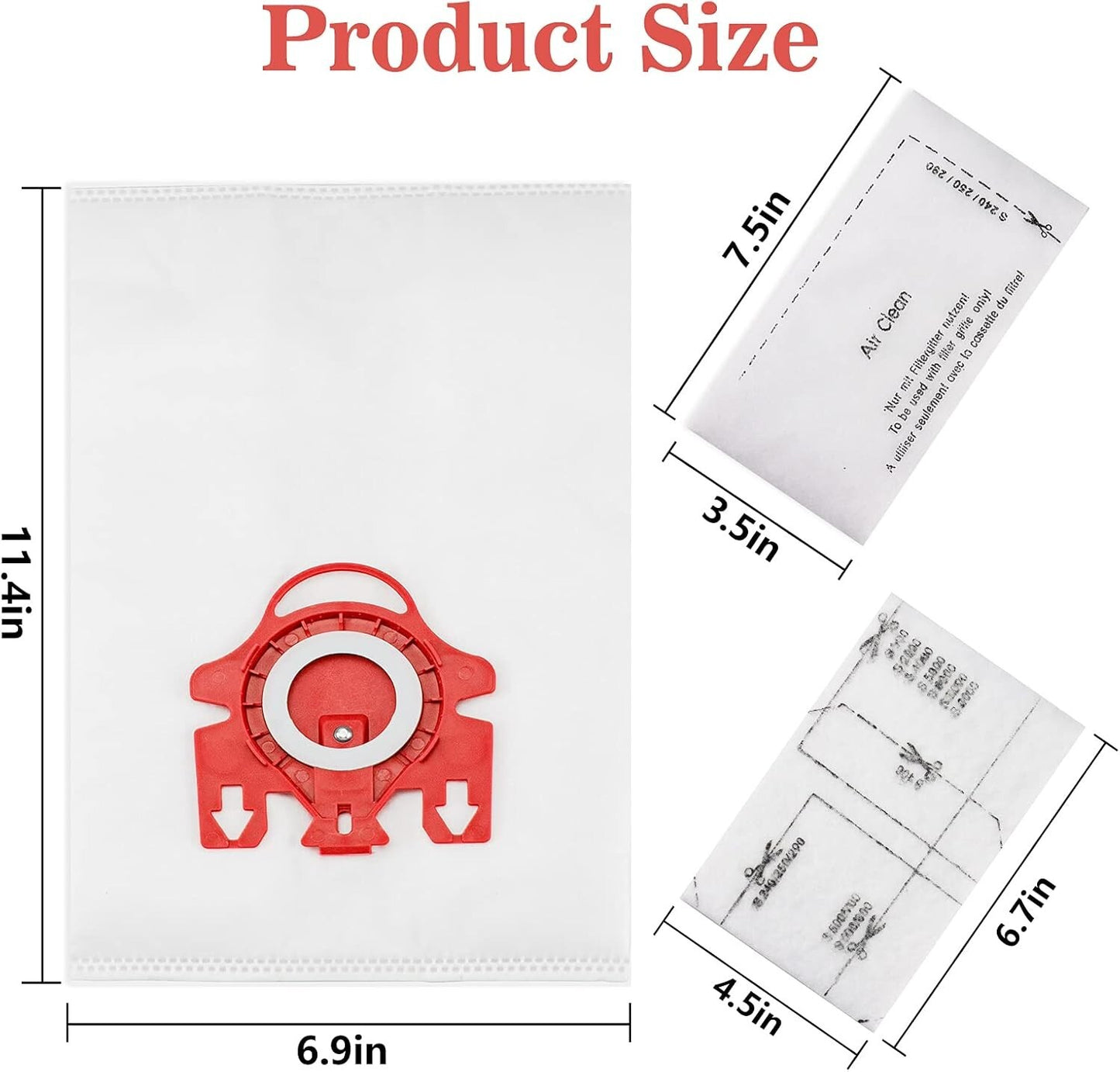 10 Pack Miele FJM Vacuum  Dust Bags 3 Motor Protection Filters 3 Clean Filters