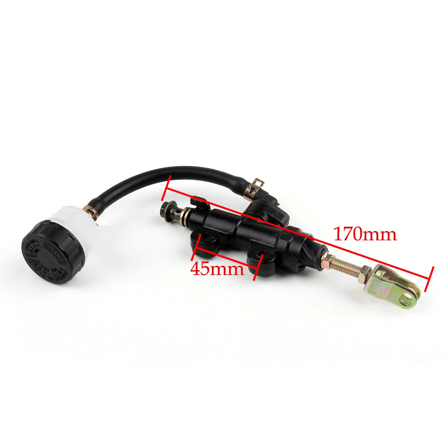 Moto Universal Rear Master Cylinder Hydraulic Brake Pump Fluid Reservoir BLK US