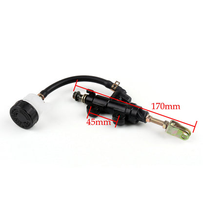 Moto Universal Rear Master Cylinder Hydraulic Brake Pump Fluid Reservoir BLK US