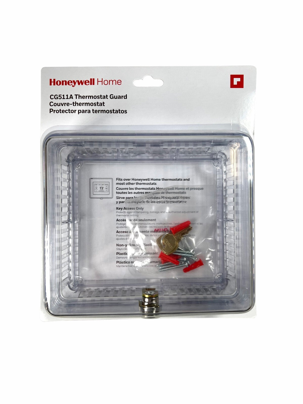 Solid Spare (2) Honeywell CG511A Thermostat Guard Lock Protection With Key 9.06"x5.06"x2.62"