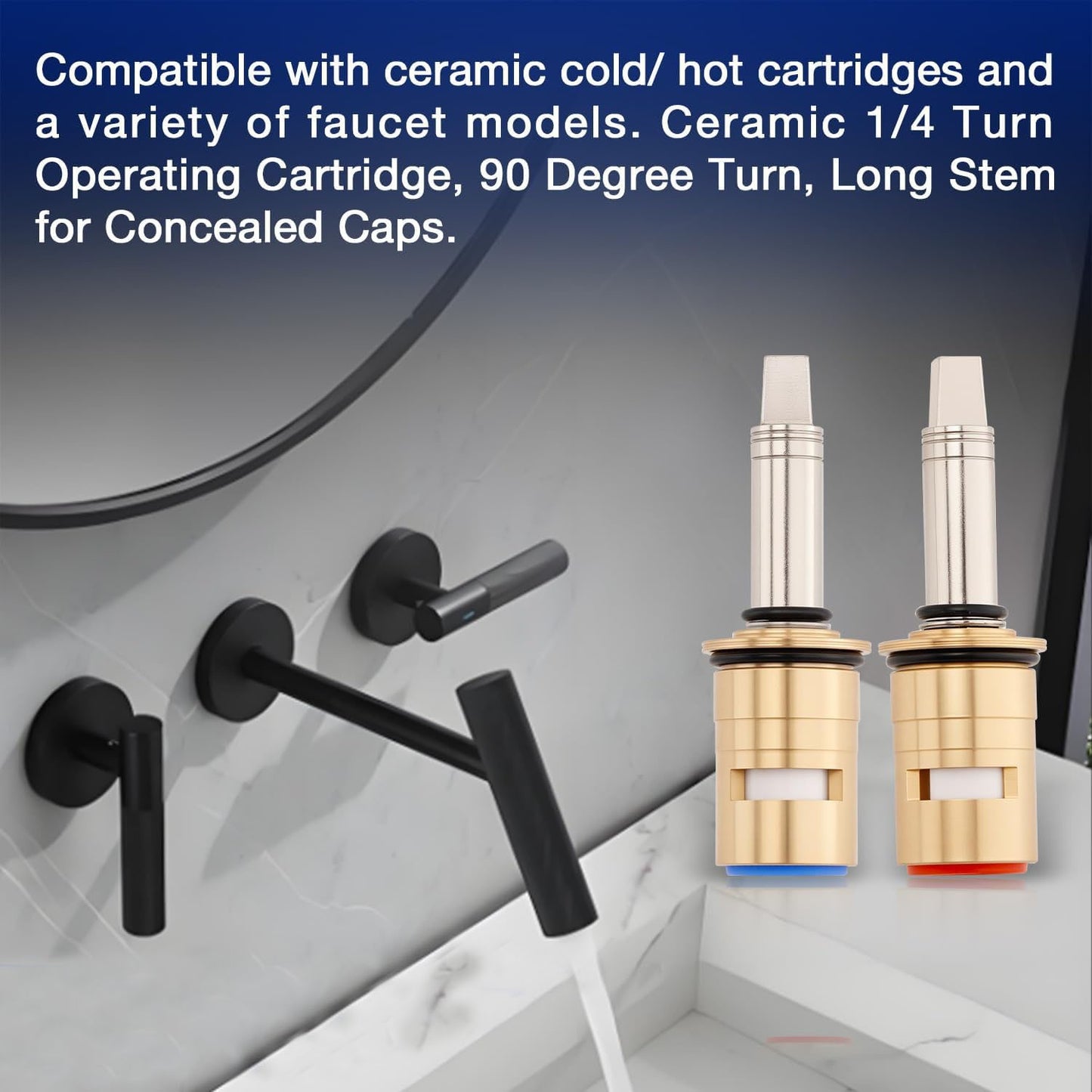377XKRHJKABNF 1/4-Turn Hot & Cold Ceramic Faucet Cartridge Kit 377XKLHJKABNF