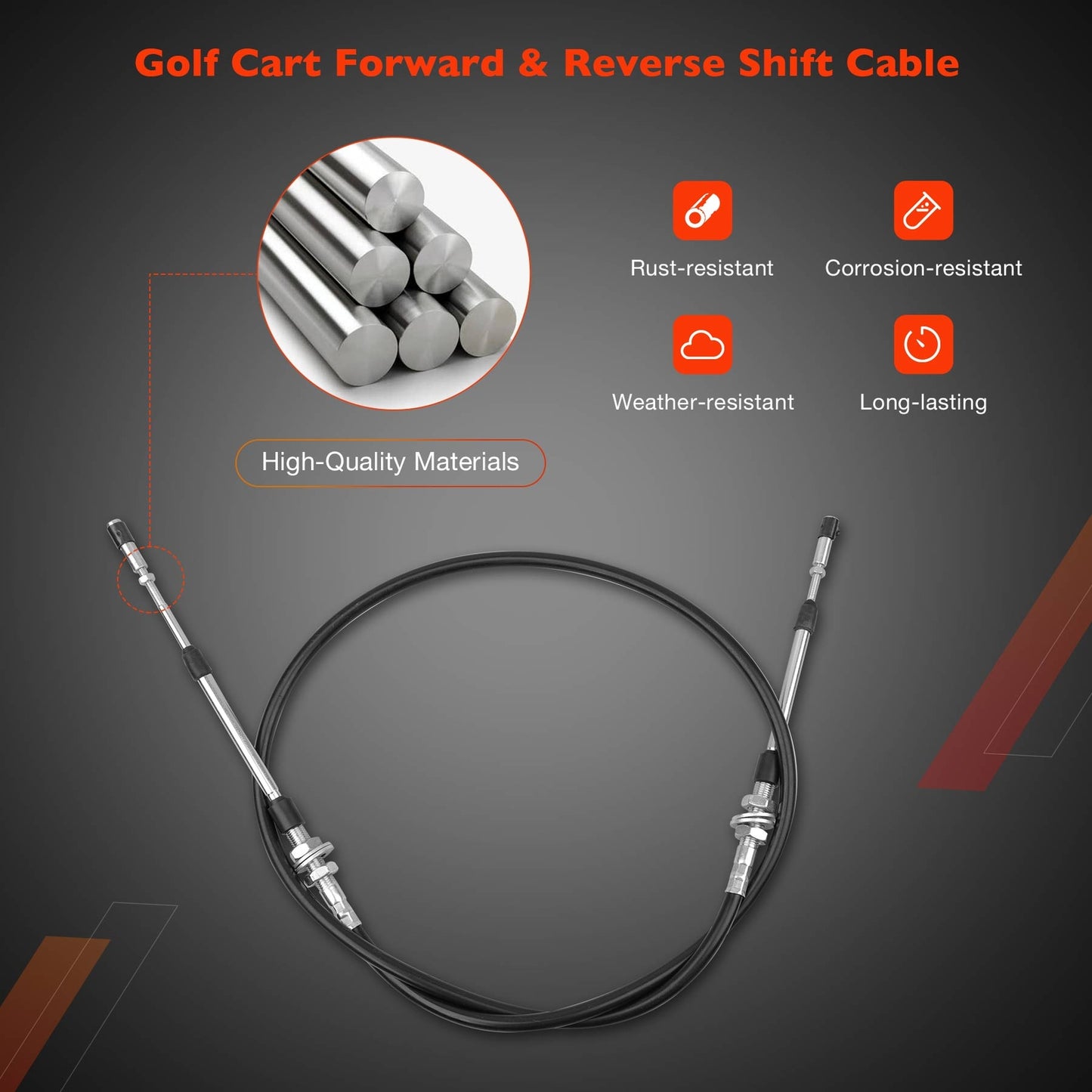 59" Forward Reverse Shift Cable For EZGO RXV 08-22 Golf Carts RXV TXT ST Custom