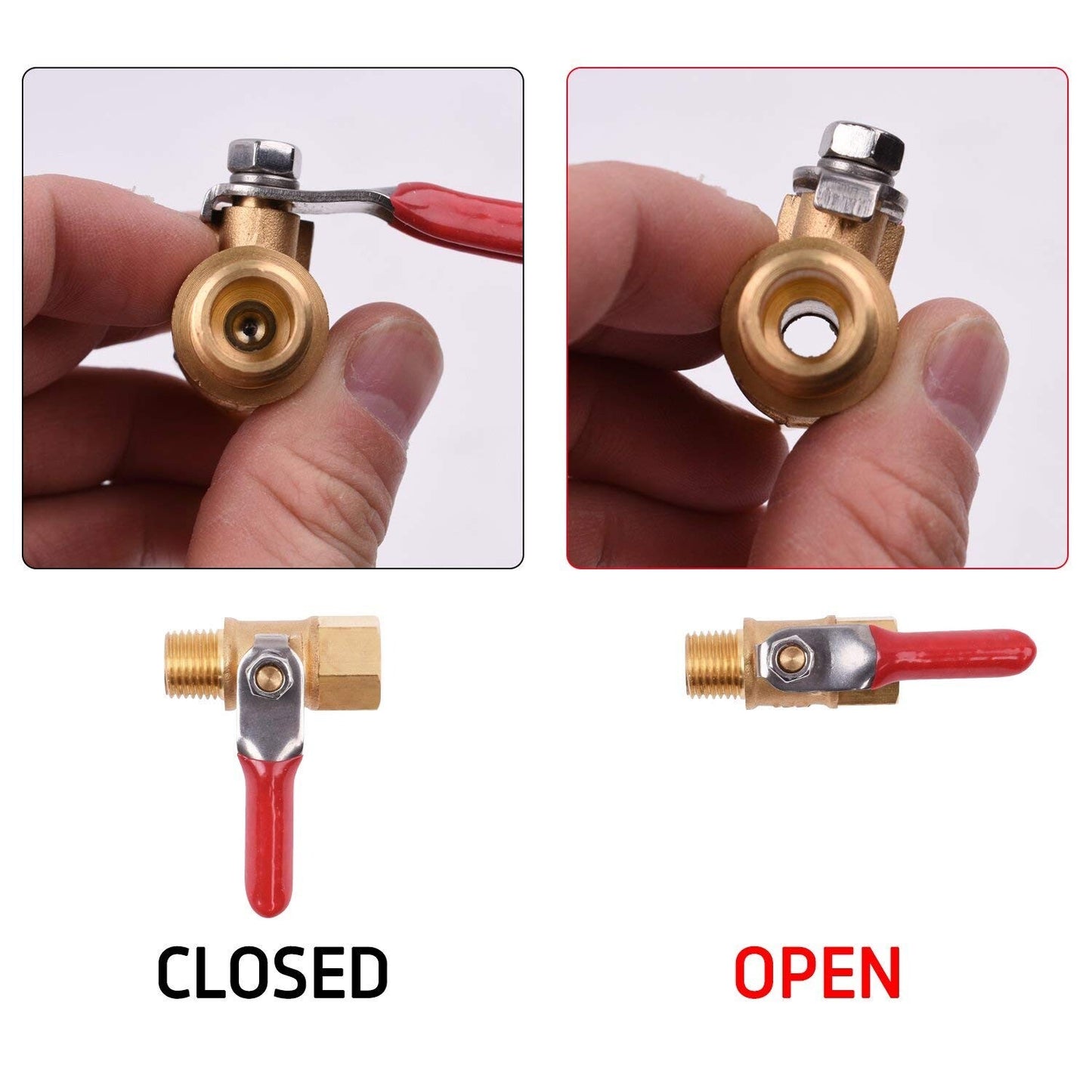4 Packs 1/4" Male Female NPT Brass Ball Valve Water Air Tank Drain Shut Off USA