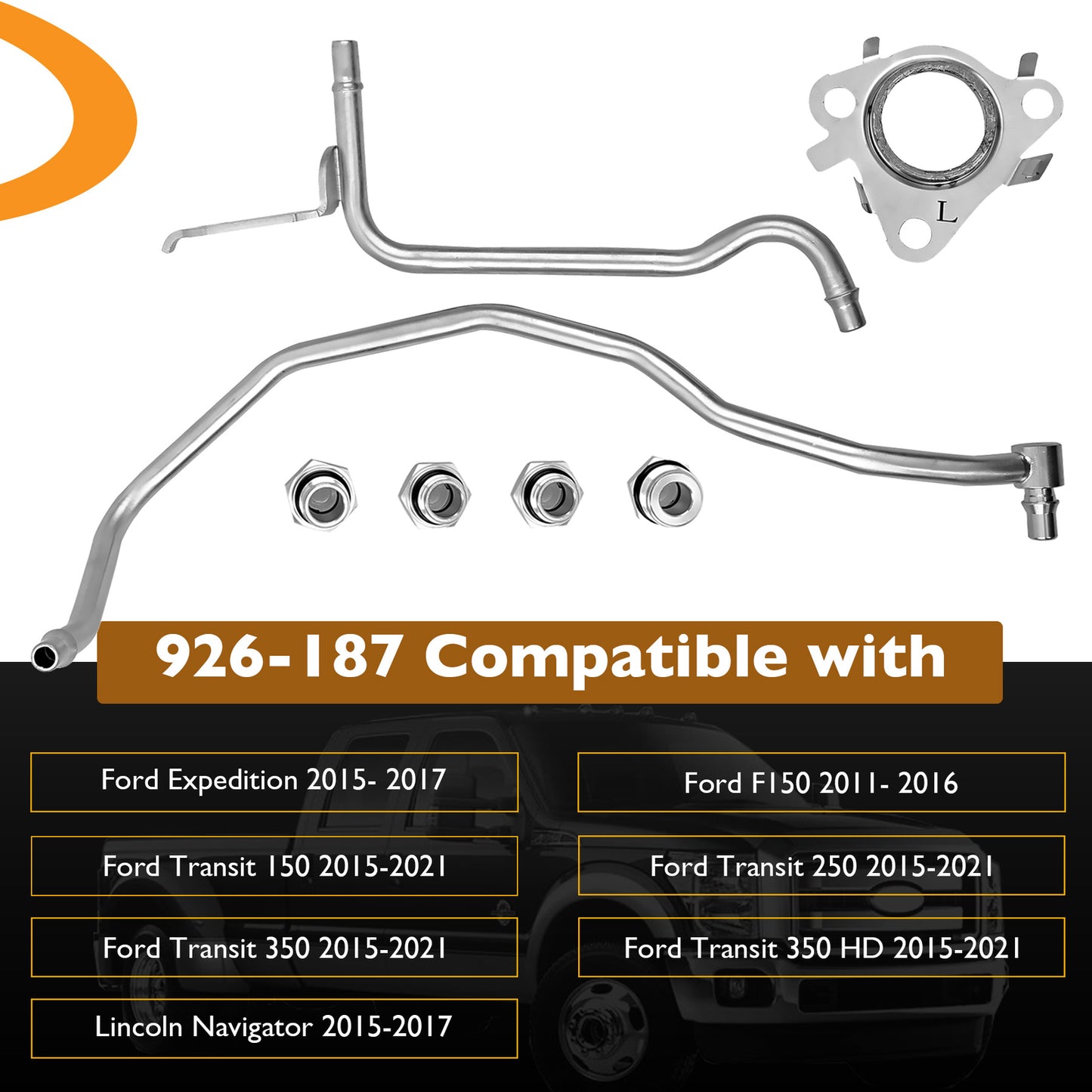 926-187 Turbo Coolant Line Kit Driver Side For 11-21 Ford F150  Transit Lincoln