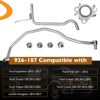926-187 Turbo Coolant Line Kit Driver Side For 11-21 Ford F150  Transit Lincoln