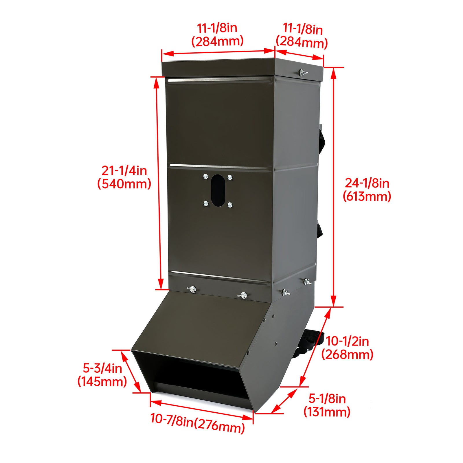 Solid Spare Portable Steel 85lb Gravity Feeder For Deer Wild Game Hunting Tree Post Mount