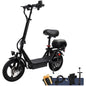 Electric Folding Scooter 48V 500W 14" Tires w/ Basket Commuter E-Bike 20MPH*