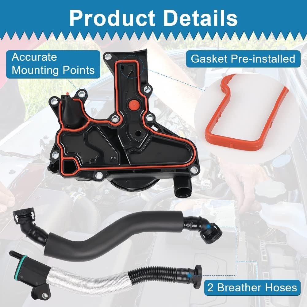 OIL SEPARATOR PCV VALVE & PIPE for 05-14 A4 A5 TT CC EOS GTI JETTA PASSAT TIGUAN
