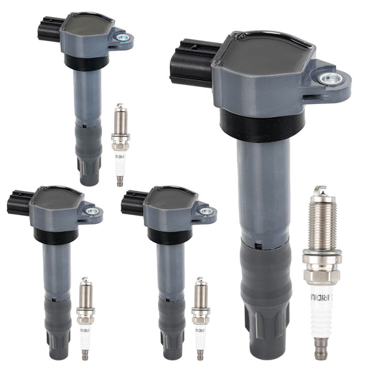 Solid Spare 4x UF532 Ignition Coil & Iridium Spark Plug For 2004-12 Mitsubishi Galant Lancer