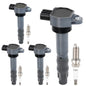 4x UF532 Ignition Coil & Iridium Spark Plug For 2004-12 Mitsubishi Galant Lancer