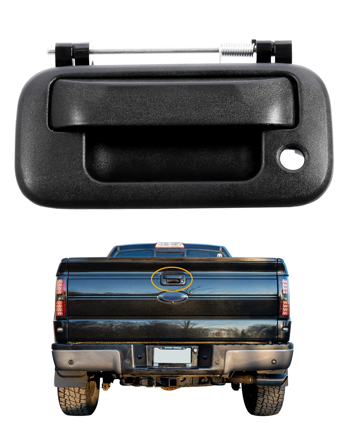 Metal Tailgate Handle Latch w/ Key Hole For 04-16 Ford F150 F250 F350 Super Duty