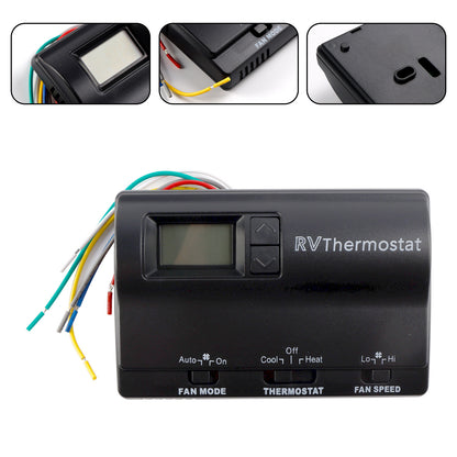 Heat/Cool Digital Thermostat Replacement Compatible with Coleman 83303362 Black