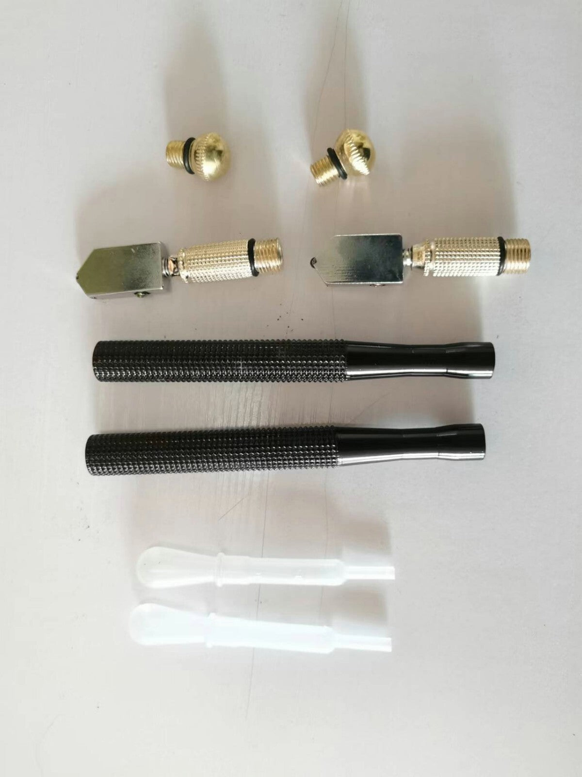 2X Diamond Glass Cutter Metal Handle Oil Feed Cutting Tool Steel Blade