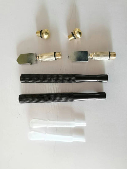 2X Diamond Glass Cutter Metal Handle Oil Feed Cutting Tool Steel Blade