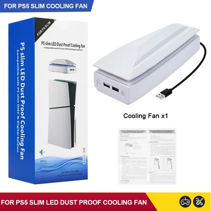 Top Cooling Fan for PlayStation 5 PS5 Slim Game Console Dustproof Cooler System