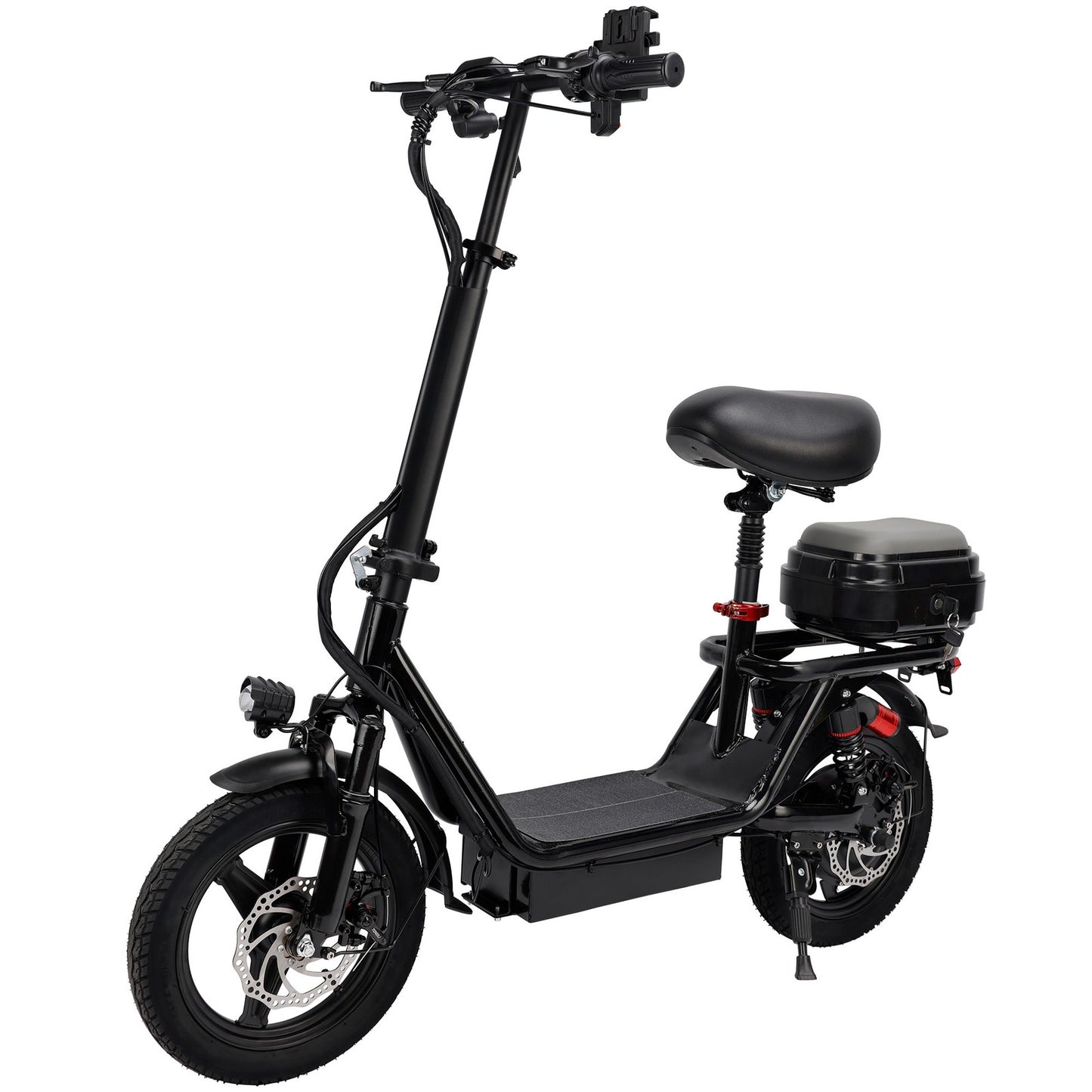 Electric Folding Scooter 48V 500W 14" Tires w/ Basket Commuter E-Bike 20MPH*