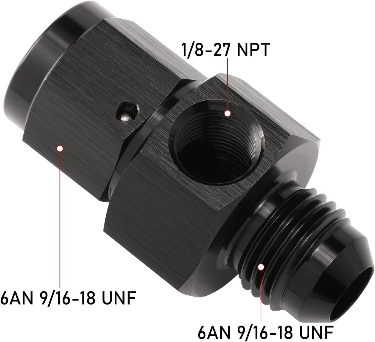 Fuel Pressure Fitting 6AN Male to Female with 1/8 NPT Gauge Port Hose Adapter