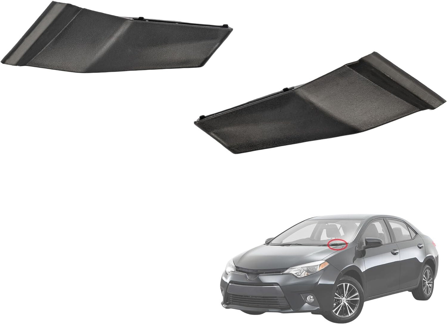 1 Pair Front Wiper Side Cowl Extension Cover Trim For Toyota Corolla 2014-2019