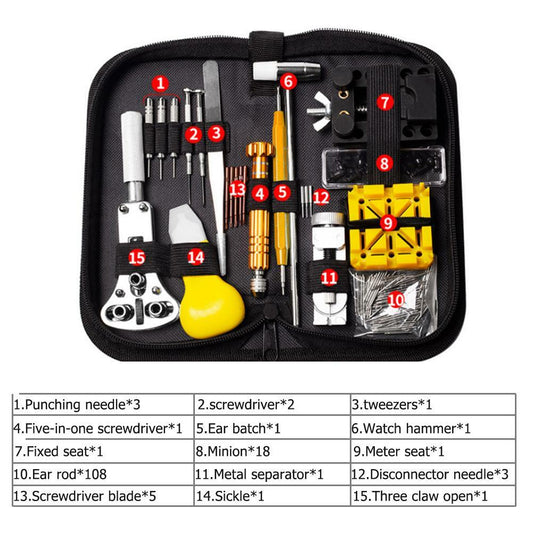 Solid Spare Professional Watch Repair Kit Watchmaker Back Case Opener Link Pin Spring Bar US
