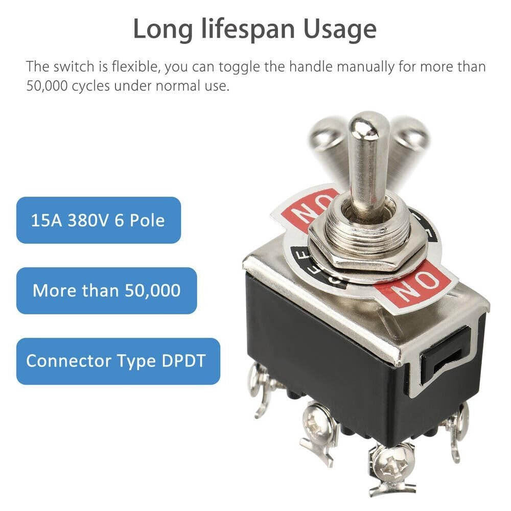 2-pack Waterproof 6pin DPDT Momentary Toggle Switch Boot Cap ON/OFF/ON Amp