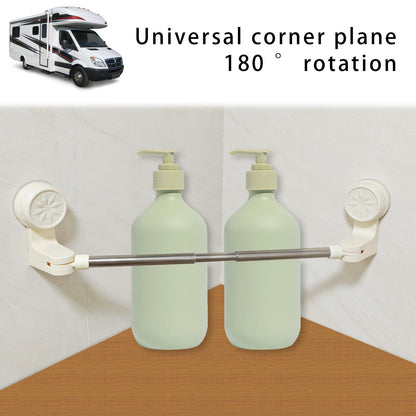 2x RV Shower Corner Storage Bar  Adjustable Stainless Steel Rod 11.8-23.6 inches