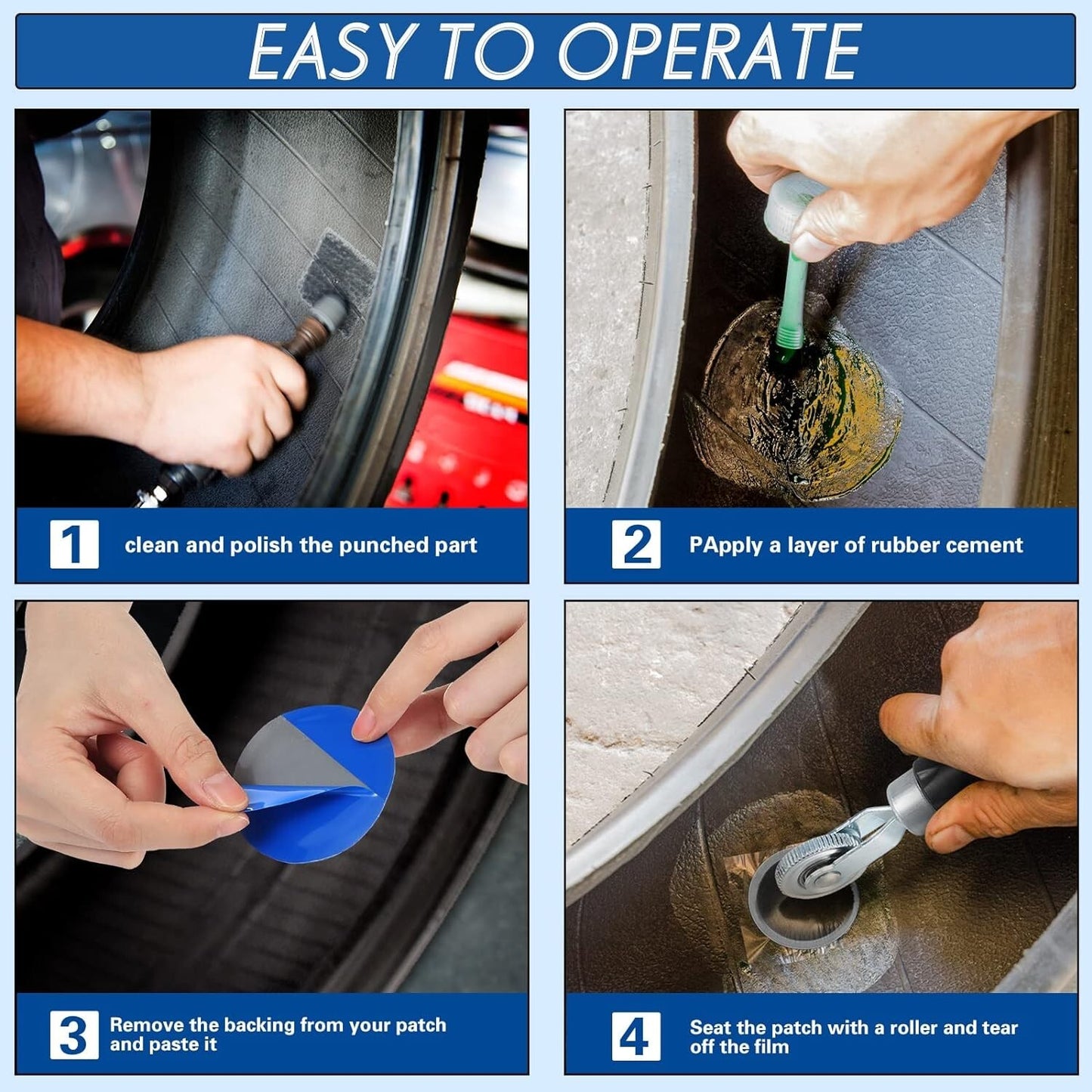 62X Heavy Duty Tire Repair Kit DIY Punctures Flat for Car Motorcycle Plug Patch