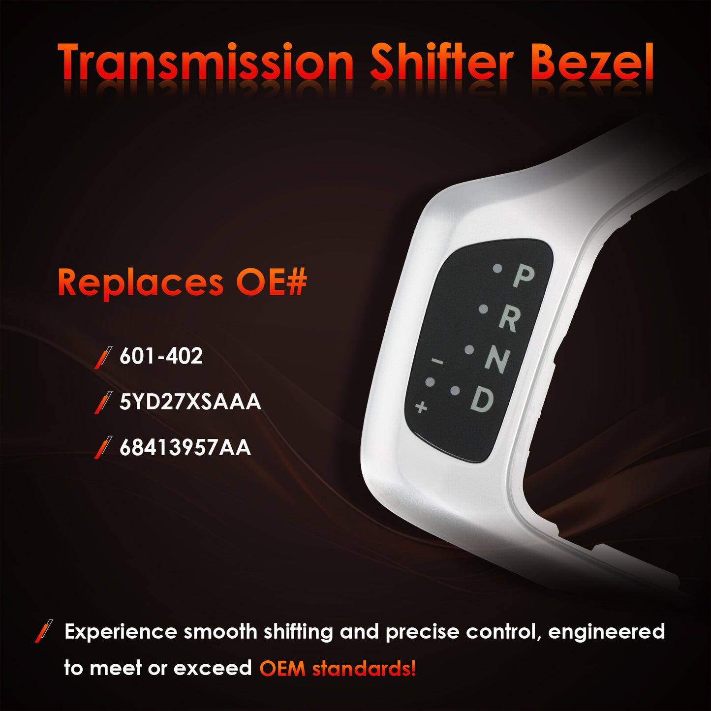 Silver Transmission Gear Shifter Bezel w/ Harness For 2014-2018 Jeep Cherokee KL