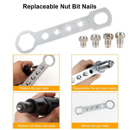 Professional Electric Rivet Nut Gun Adaptor Insert Cordless Power Drill Tool