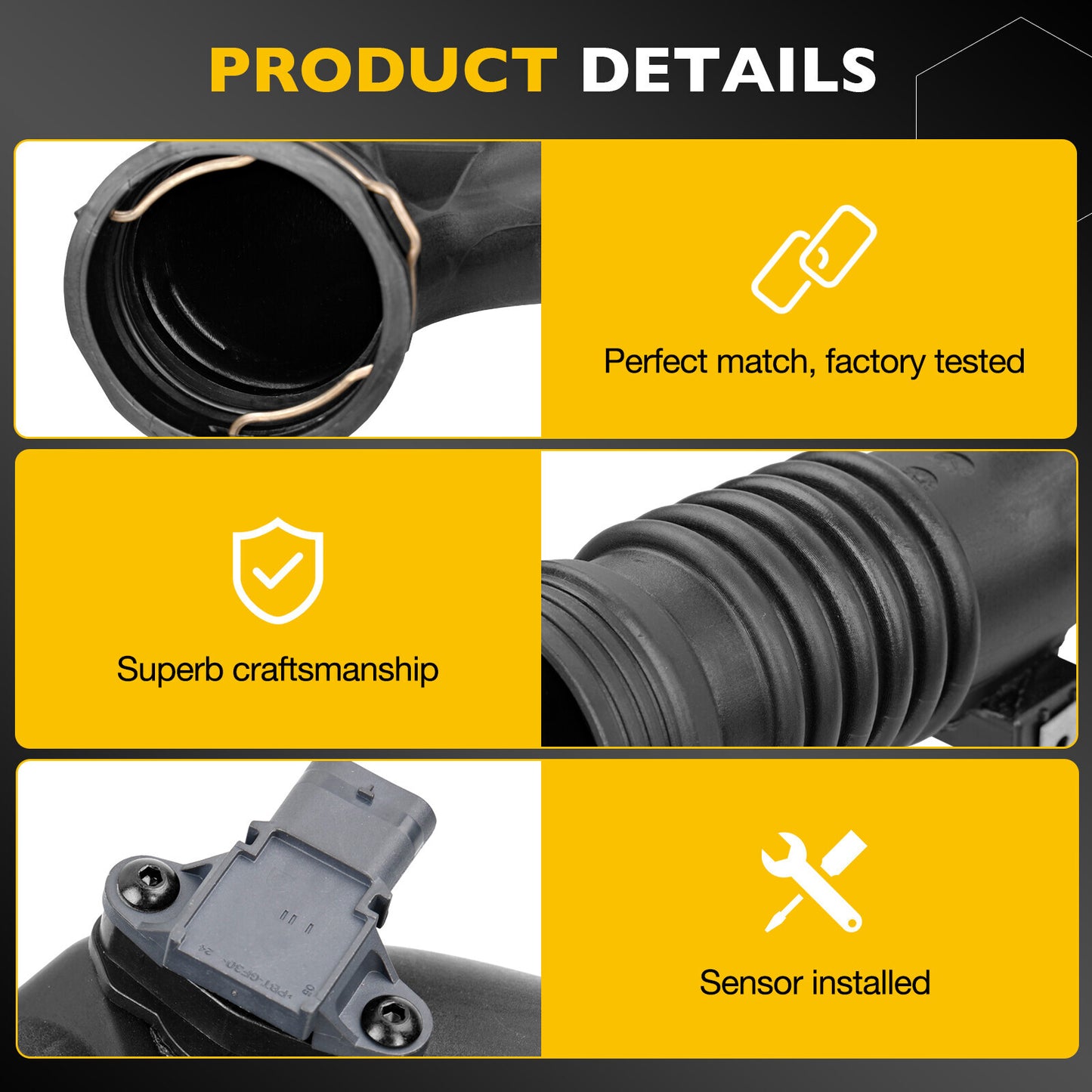 Air Turbocharger Pipe Hose Rear Duct For BMW 535i 640i 740i X5 X6 13717609811