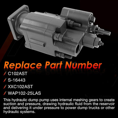 PTO Dump Pump Hydraulic Cylinder C102 Air Shift Direct Mount 7/8" 13-T Spline