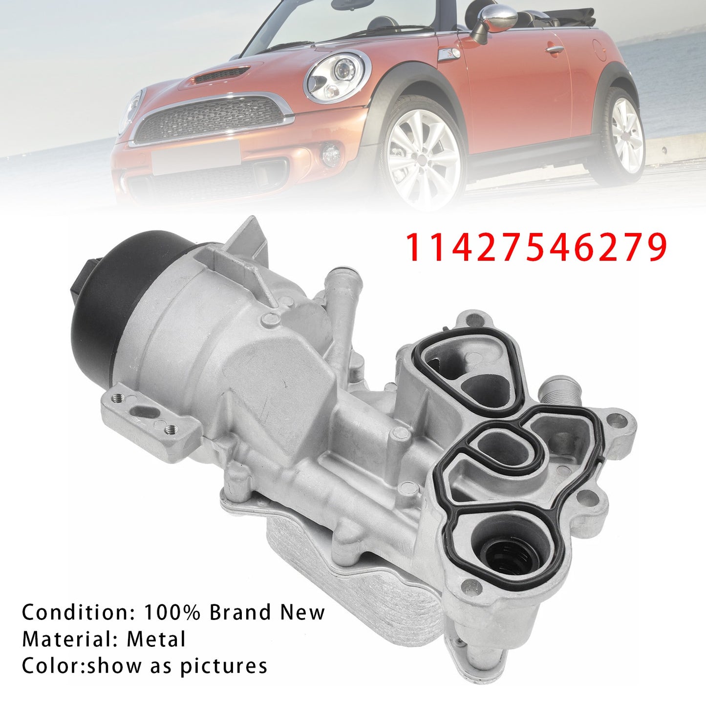 Engine Oil Cooler Oil Filter Assembly For Mini Cooper R55 R56 R57 2007-2011