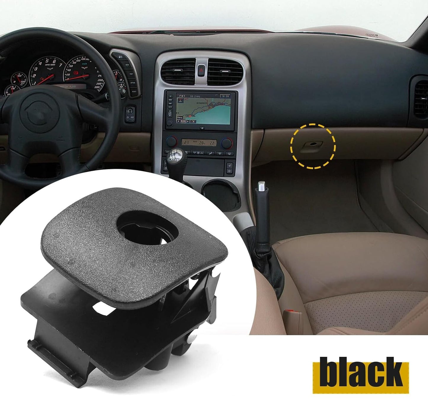 Glove Box Handle Latch for Chevrolet Corvette C6 2005-2013 Black 15924032 EOA