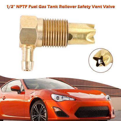 1/2" NPTF Fuel Gas Tank Rollover Safety Vent Valve Assembly 5/16 Hose UE