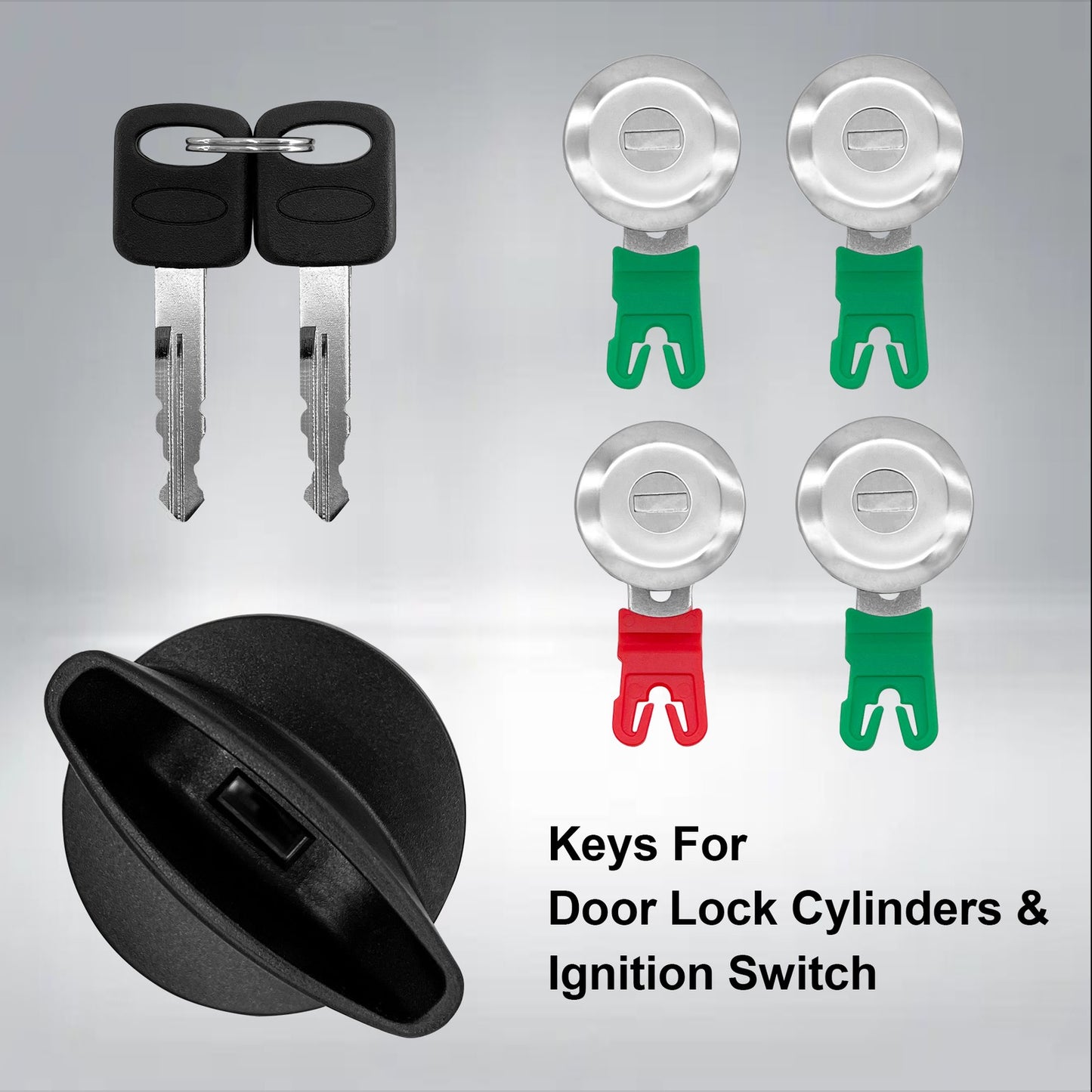 703369 Door & Ignition Switch Lock Cylinder w/ Keys Fit 1997-18 Ford E-150 E-250