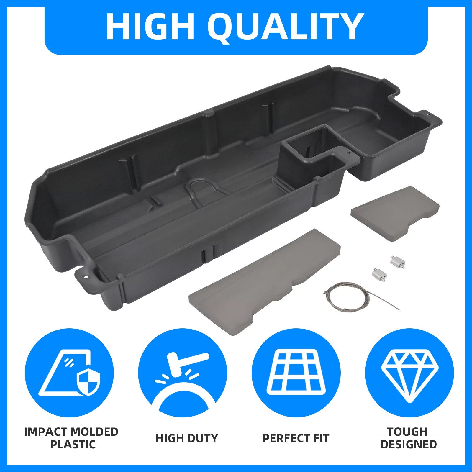 Solid Spare For Toyota Tundra Double Cab 2007-2021 Under Seat Storage Box
