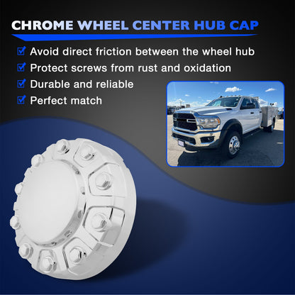 2X Chrome Front Wheel Center Hub Cap Cover For 2019-21 Ram 4500 5500 6PG03SZ0AB