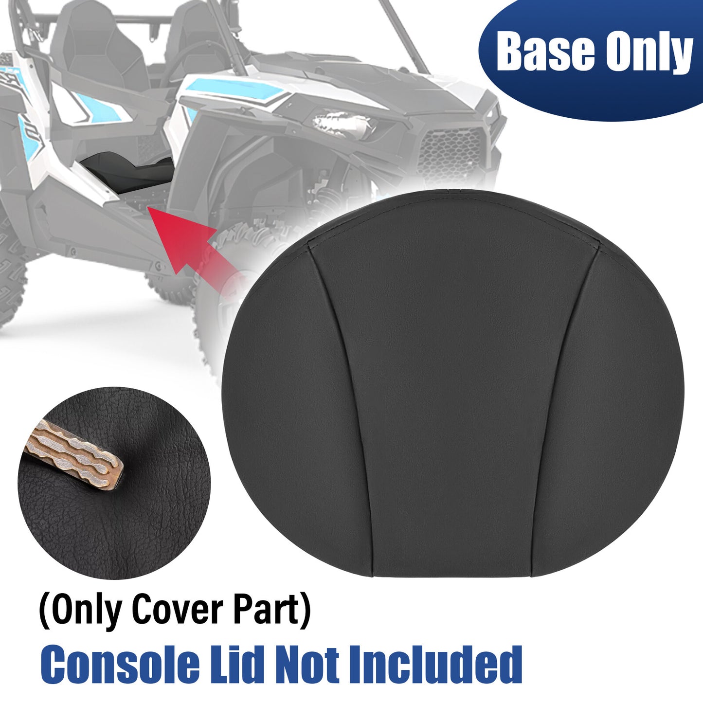 Solid Spare Base Seat Cover For Standard ATV Polaris RZR 570 800 XP 900 ACE 325 2008+ Black