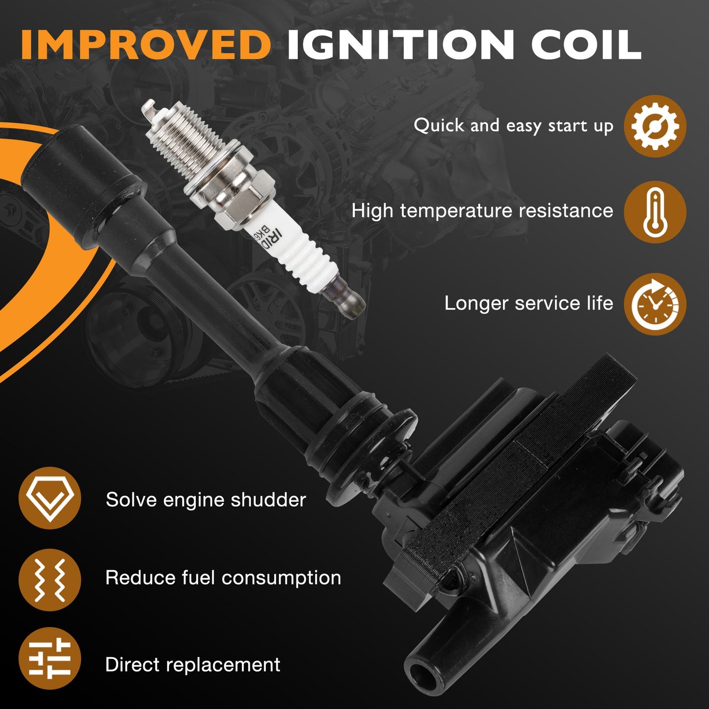 2x UF407 Ignition Coil Pack & Spark Plug & Wire Set For 01-05 Mazda Protege 2.0L