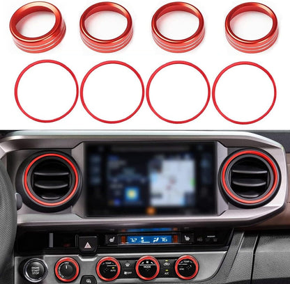 4Pcs A/C Vent Ring Outer Black Trim Ring Covers Fits for Toyota Tacoma 2016-2022