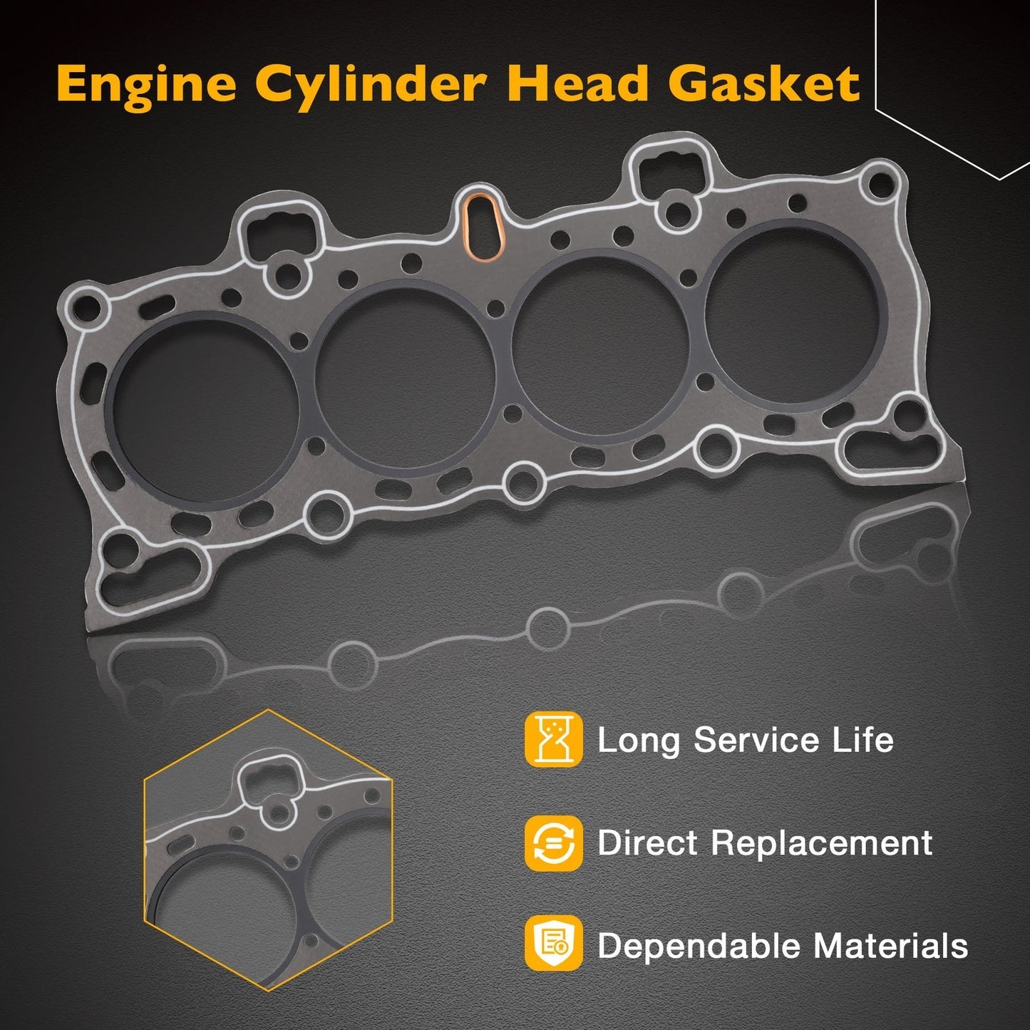HS9123PT MLS Cylinder Head Gasket Set For 88-95 Honda Civic CRX 1.5L 1.6L CS9123