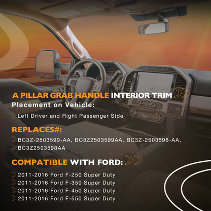 A Pillar Interior Right&Left Trim Grab Handle Fit 2011-16 Ford F-250 F-350 F-450