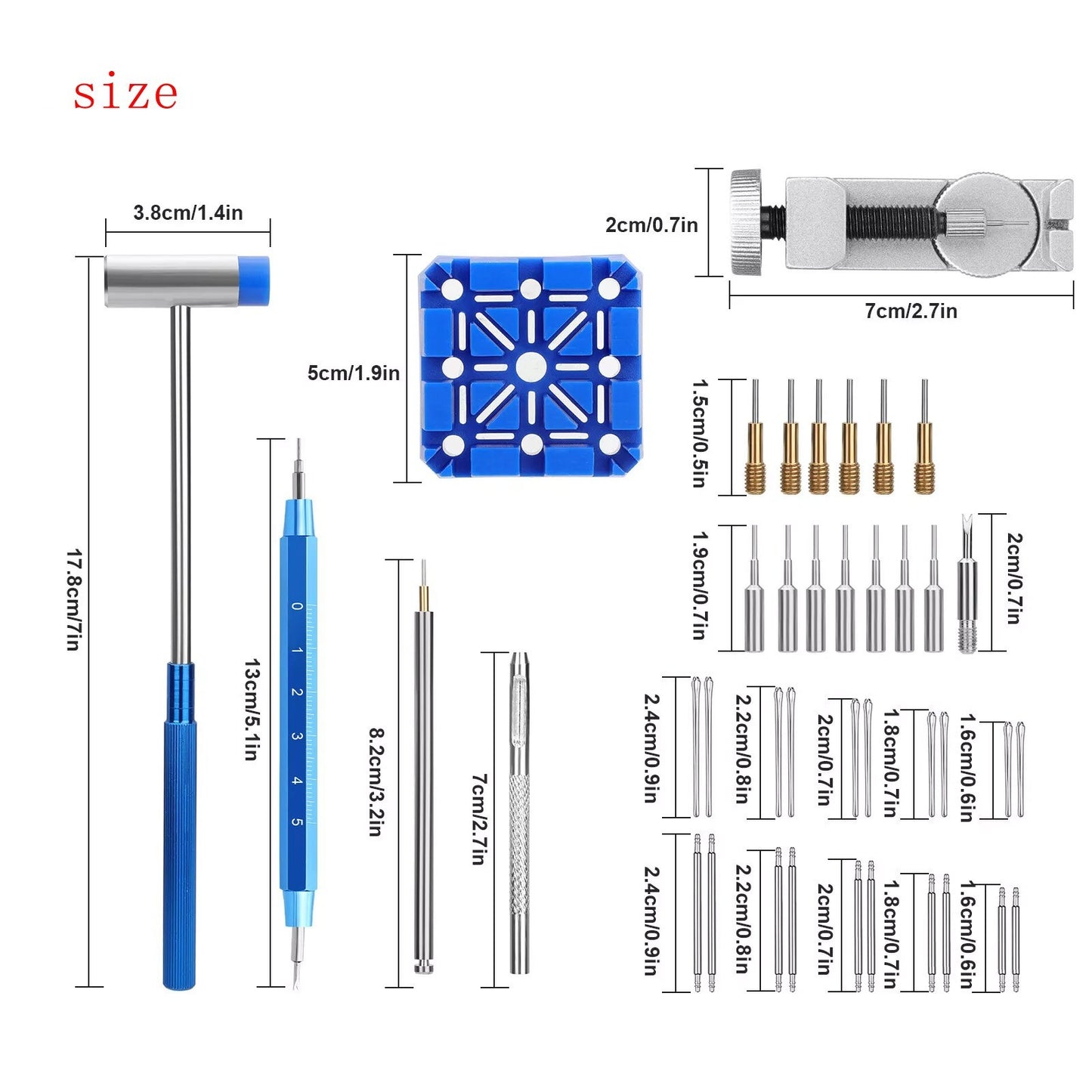 Adjustment Watch Band Strap Link Pin Remover Spring Bar Repair Resizing Tool Kit