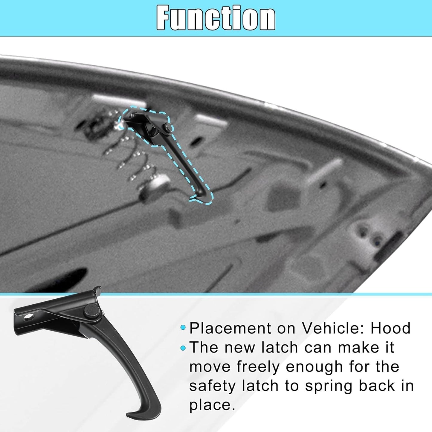 Hood Safety Catch Latch Hood Lock Hook 55395654AA for Jeep Wrangler 2007-2017