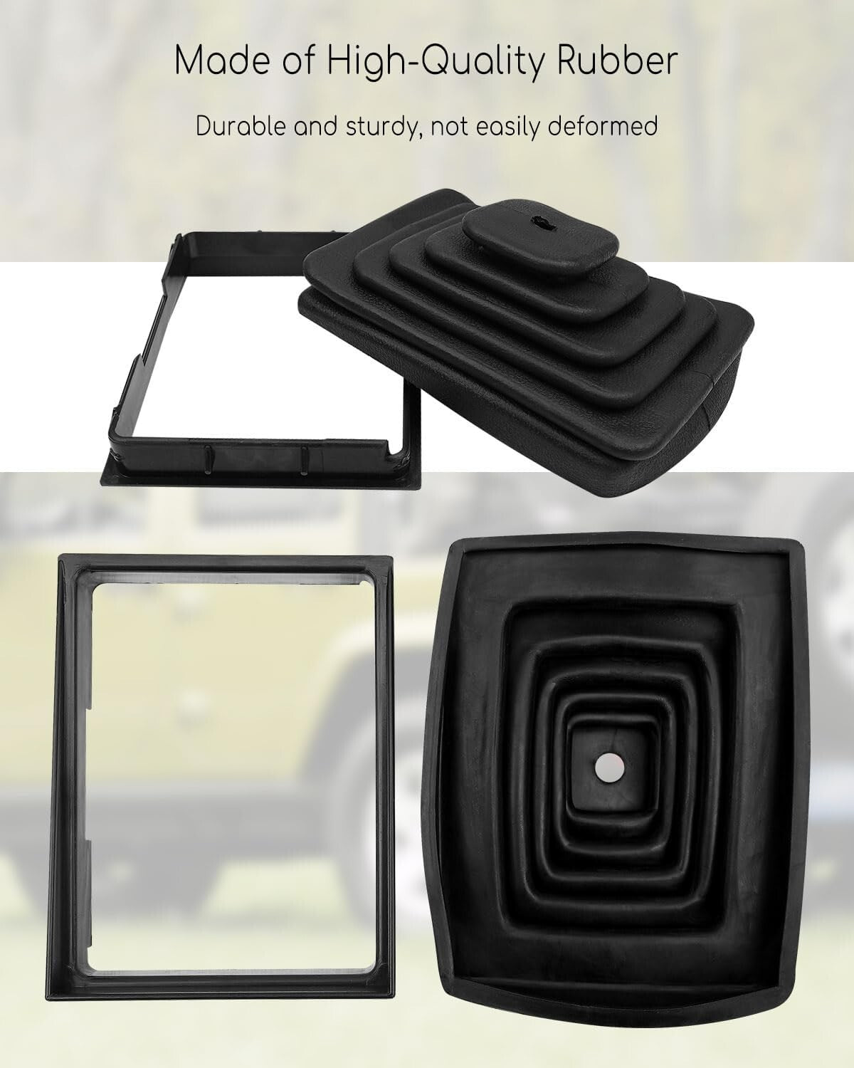Fit For 1997-04 Jeep TJ Wrangler Manual Trans Shifter Boot & Retainer Bezel Kit
