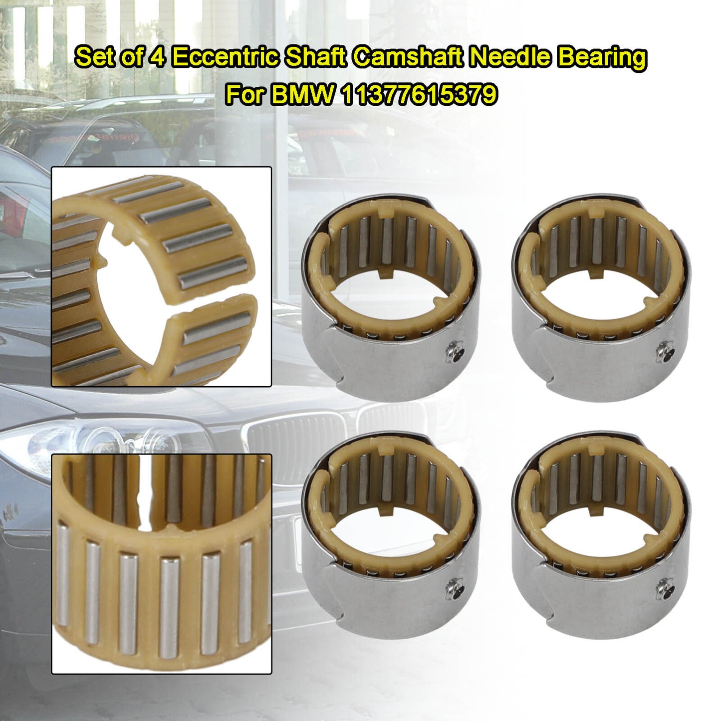 Set of 4 Eccentric Shaft Camshaft Needle Bearing for BMW 11377615379